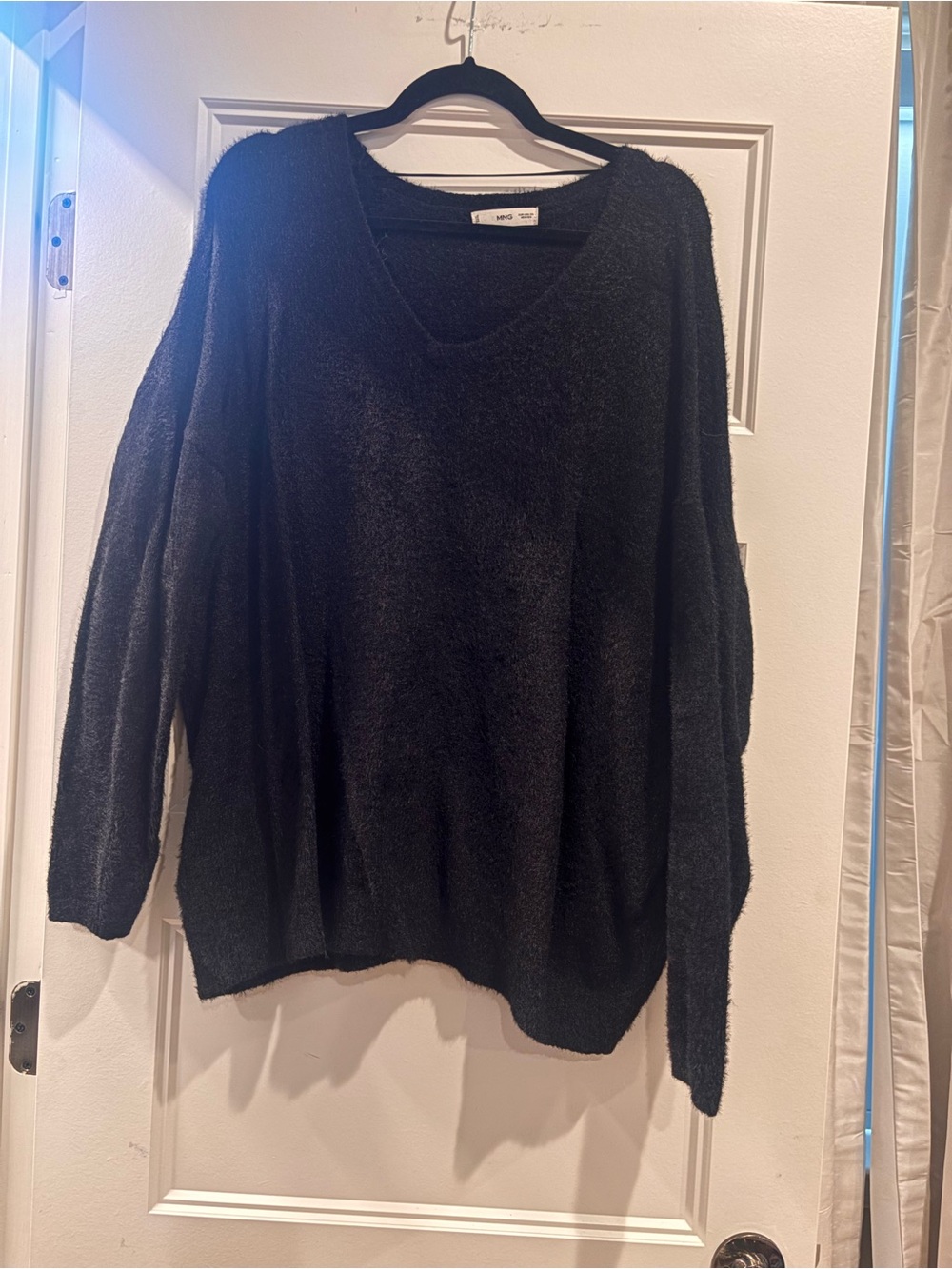 Mango- Cozy Black V-Neck Women’s Sweater